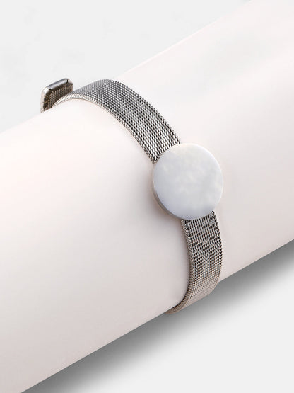The Montre Statement Bracelet - Metallic Silver-SOHIBR8811