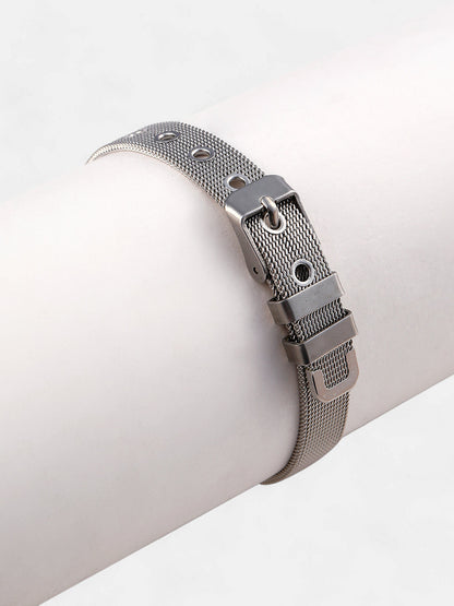 The Montre Statement Bracelet - Metallic Silver-SOHIBR8811