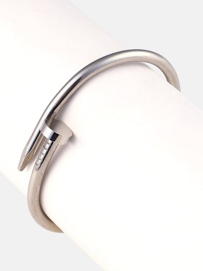 The Screw Bangle Bracelet - Metallic Silver-SOHIBR8812