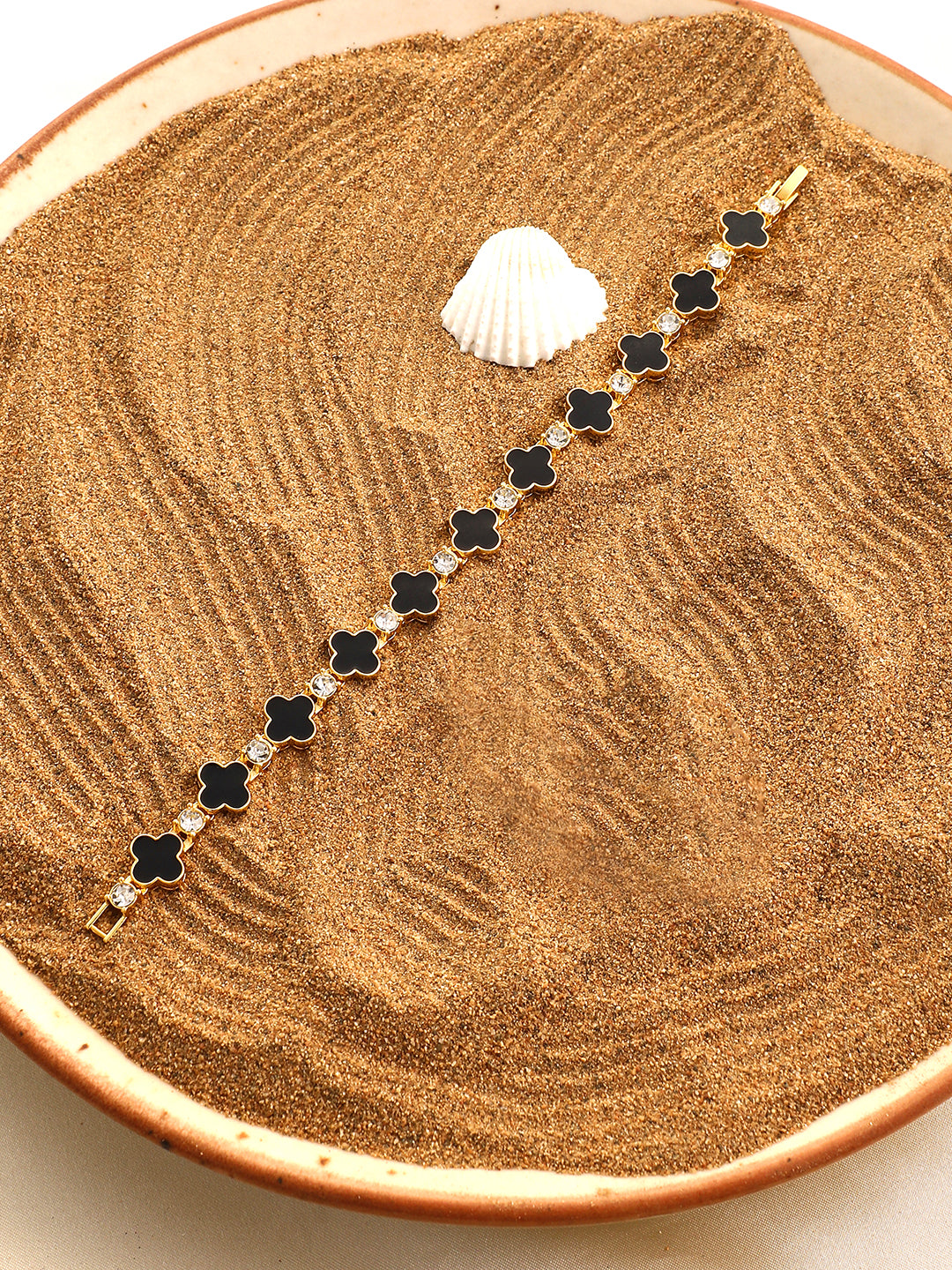 The Small Clover Tennis Bracelet - Onyx Black-SOHIBR8818