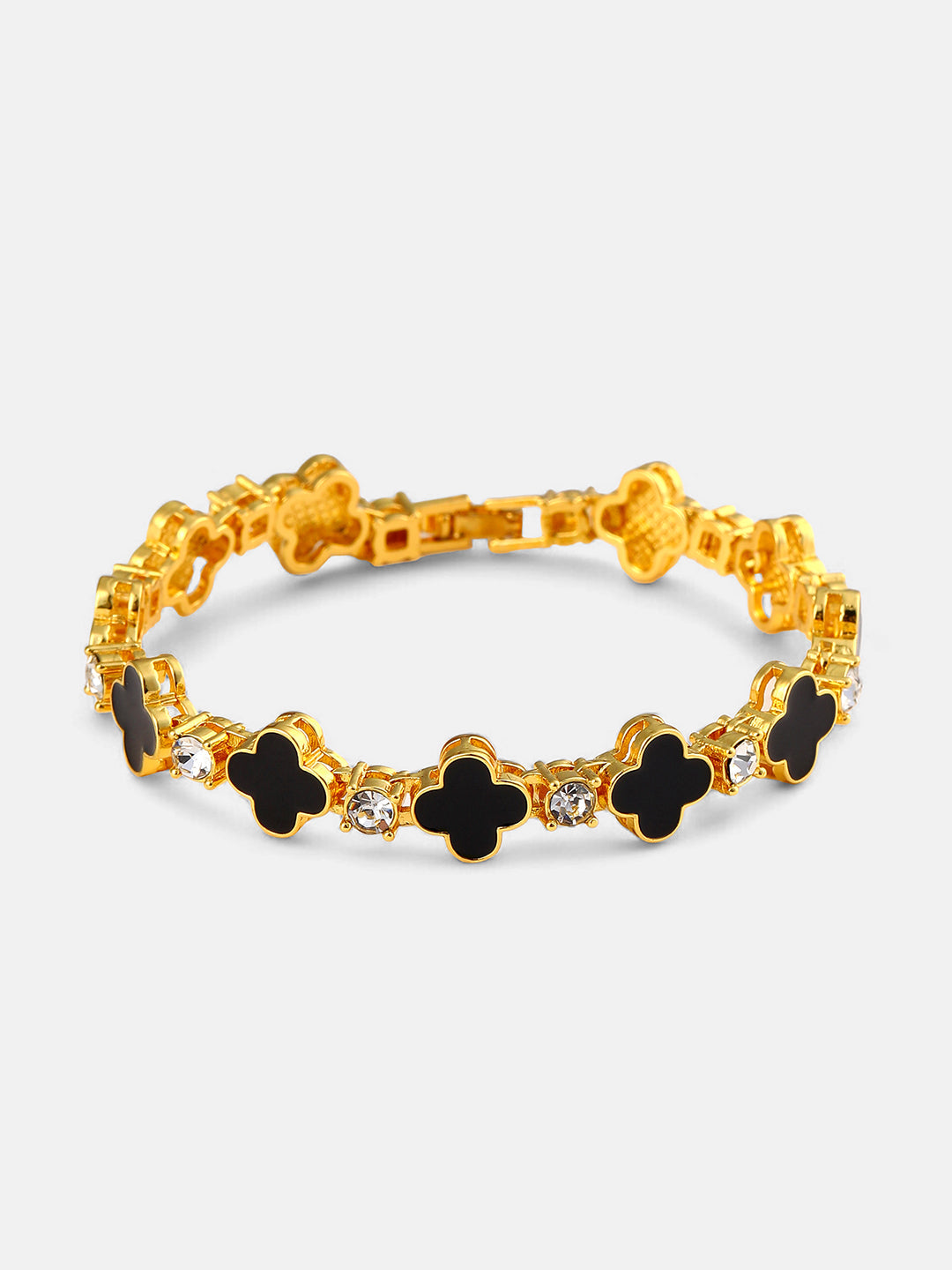 The Small Clover Tennis Bracelet - Onyx Black-SOHIBR8818