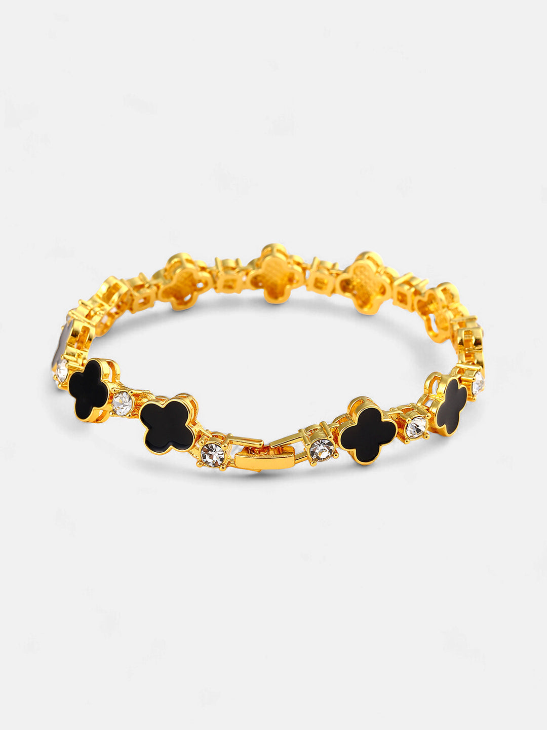 The Small Clover Tennis Bracelet - Onyx Black-SOHIBR8818