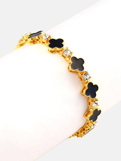 The Small Clover Tennis Bracelet - Onyx Black-SOHIBR8818