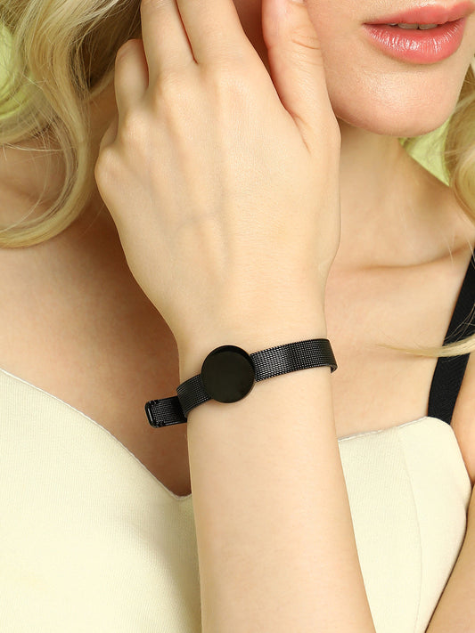 The Montre Statement Bracelet - Onyx Black-SOHIBR8819