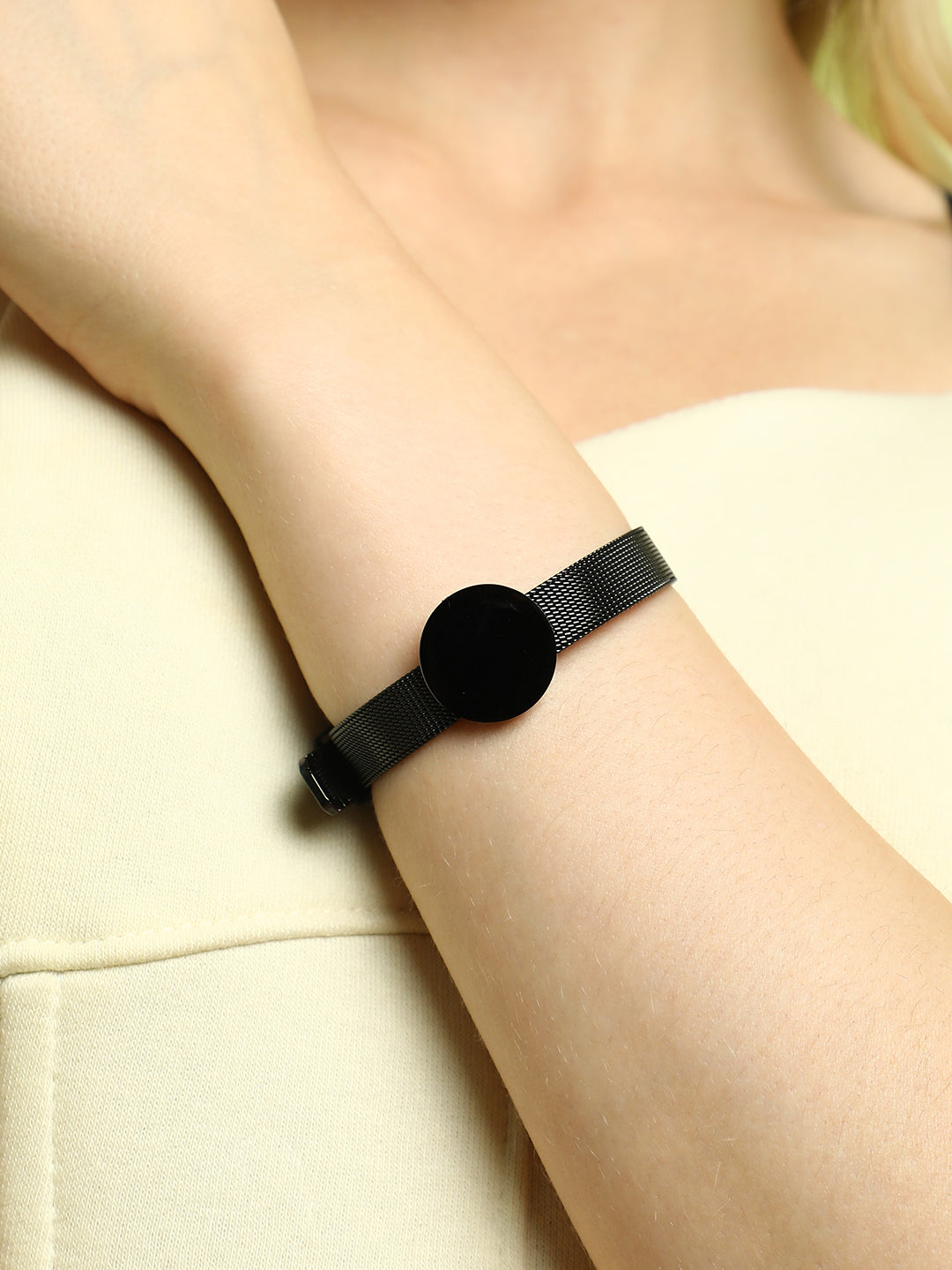 The Montre Statement Bracelet - Onyx Black-SOHIBR8819