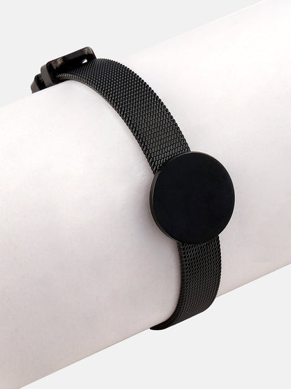 The Montre Statement Bracelet - Onyx Black-SOHIBR8819