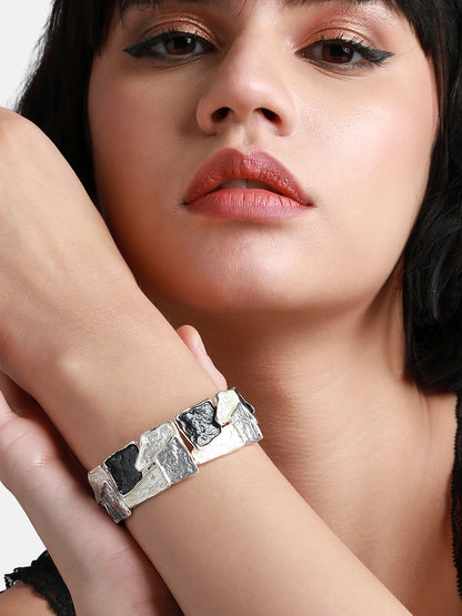 Silver-Plated Bangle-Style Bracelet