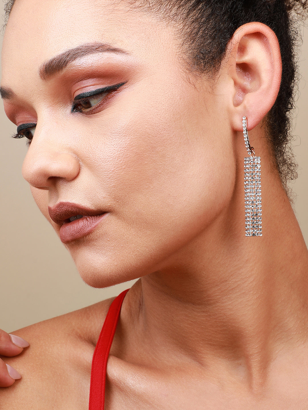 Elegant Duet Set Of 2 Silver-Plated Contemporary Drop Earrings