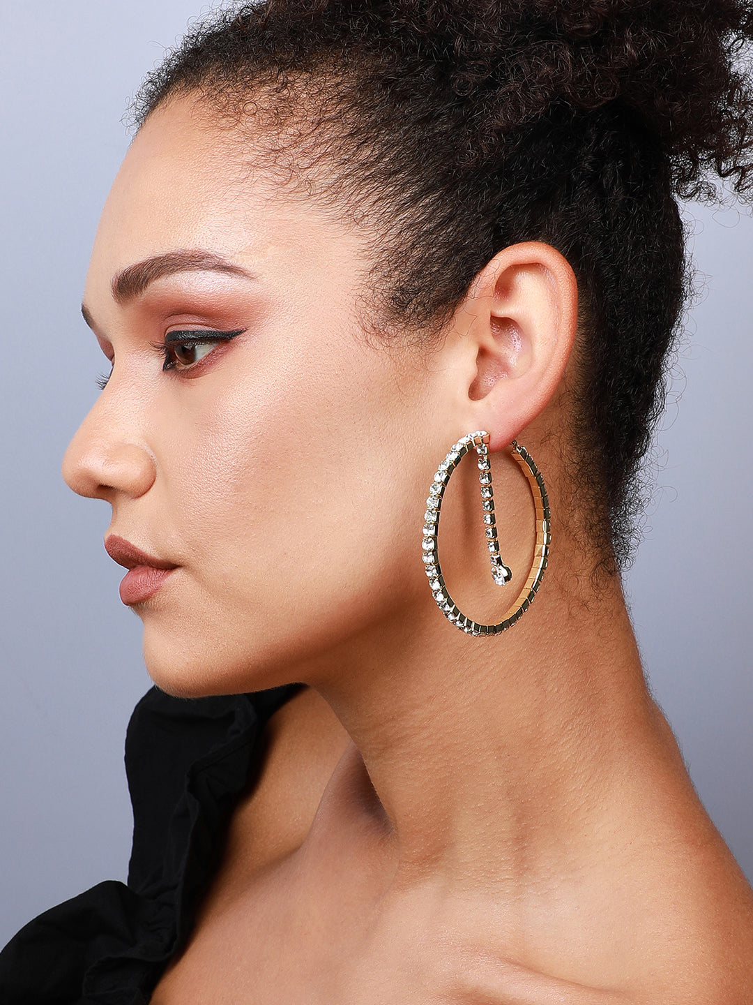 Elegant Ensemble Set Of 2 Gold-Plated Contemporary Hoop Earrings