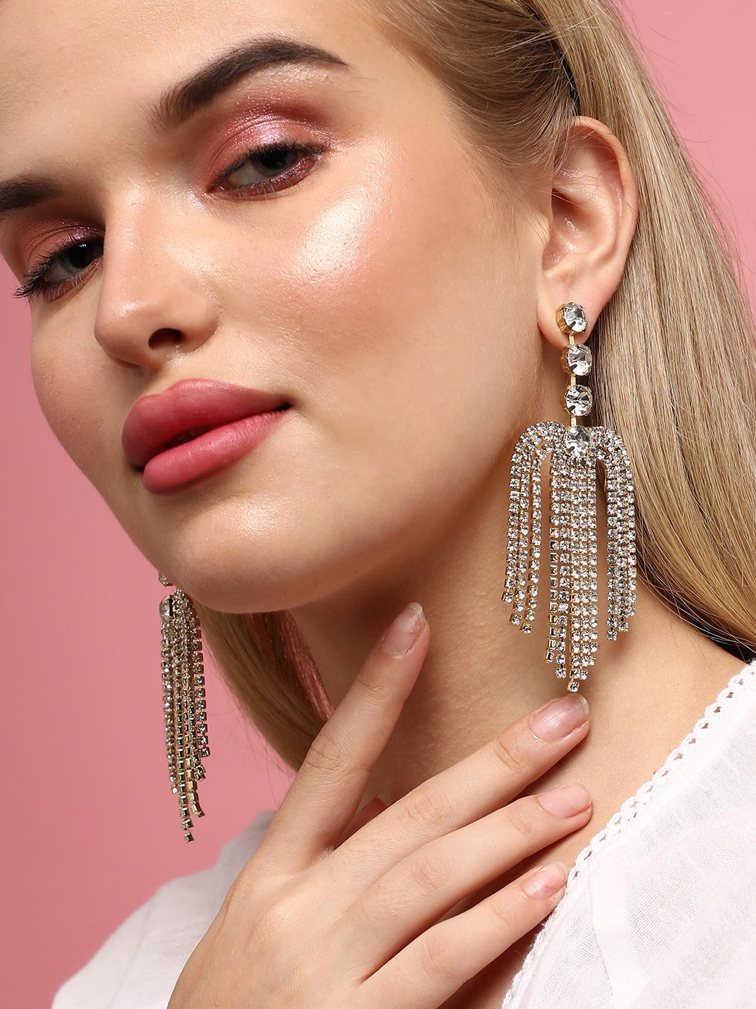 Fashion Finale Set Of 2 Silver-Plated Contemporary Drop Earrings