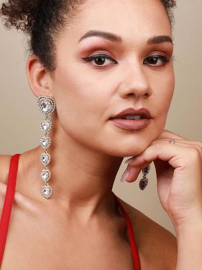 Set Of 2 Gold-Plated Contemporary Drop Earrings