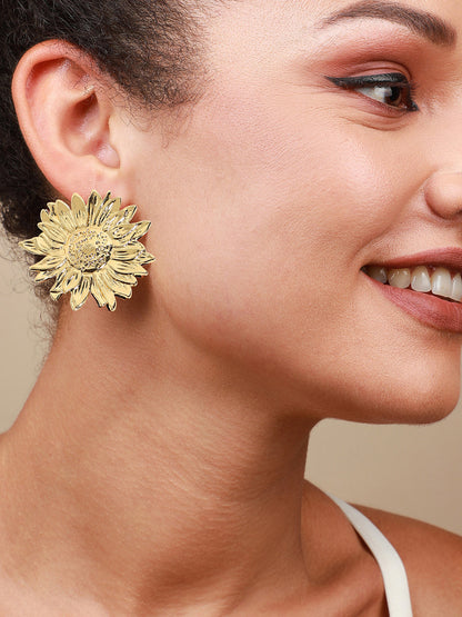 Pack Of 2 Gold-Plated Contemporary Drop Earrings