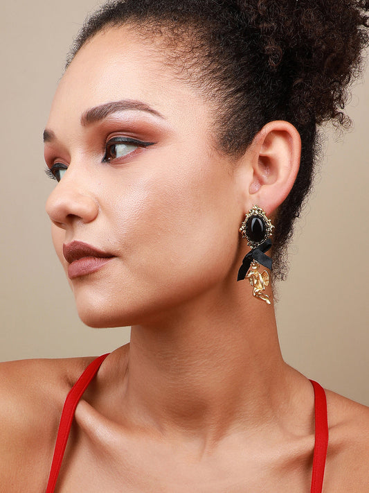 Exquisite Duet Luxe Set Of 2 Gold-Plated Contemporary Drop Earrings