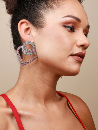 Pack of 2 Silver-Plated Contemporary Drop Earrings