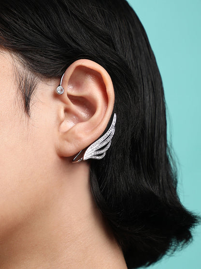 Set Of 2 Silver-Plated Contemporary Drop Earrings