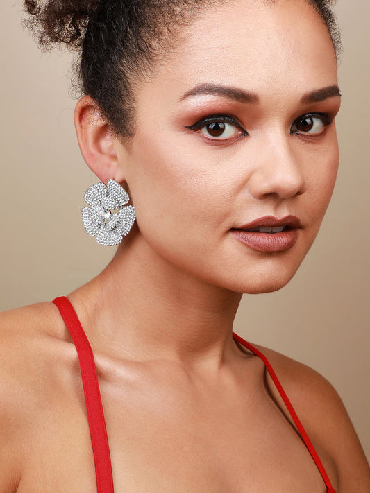 Pack Of 2 Silver-Plated Contemporary Drop Earrings