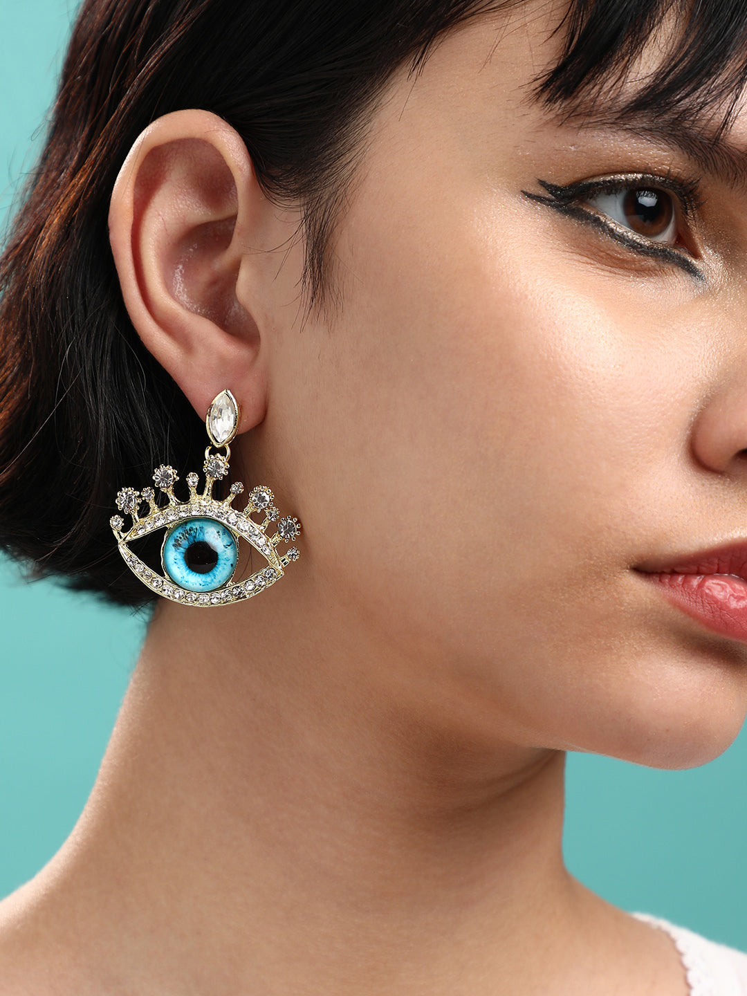 Set Of 2 Silver-Plated Contemporary Studs Earrings