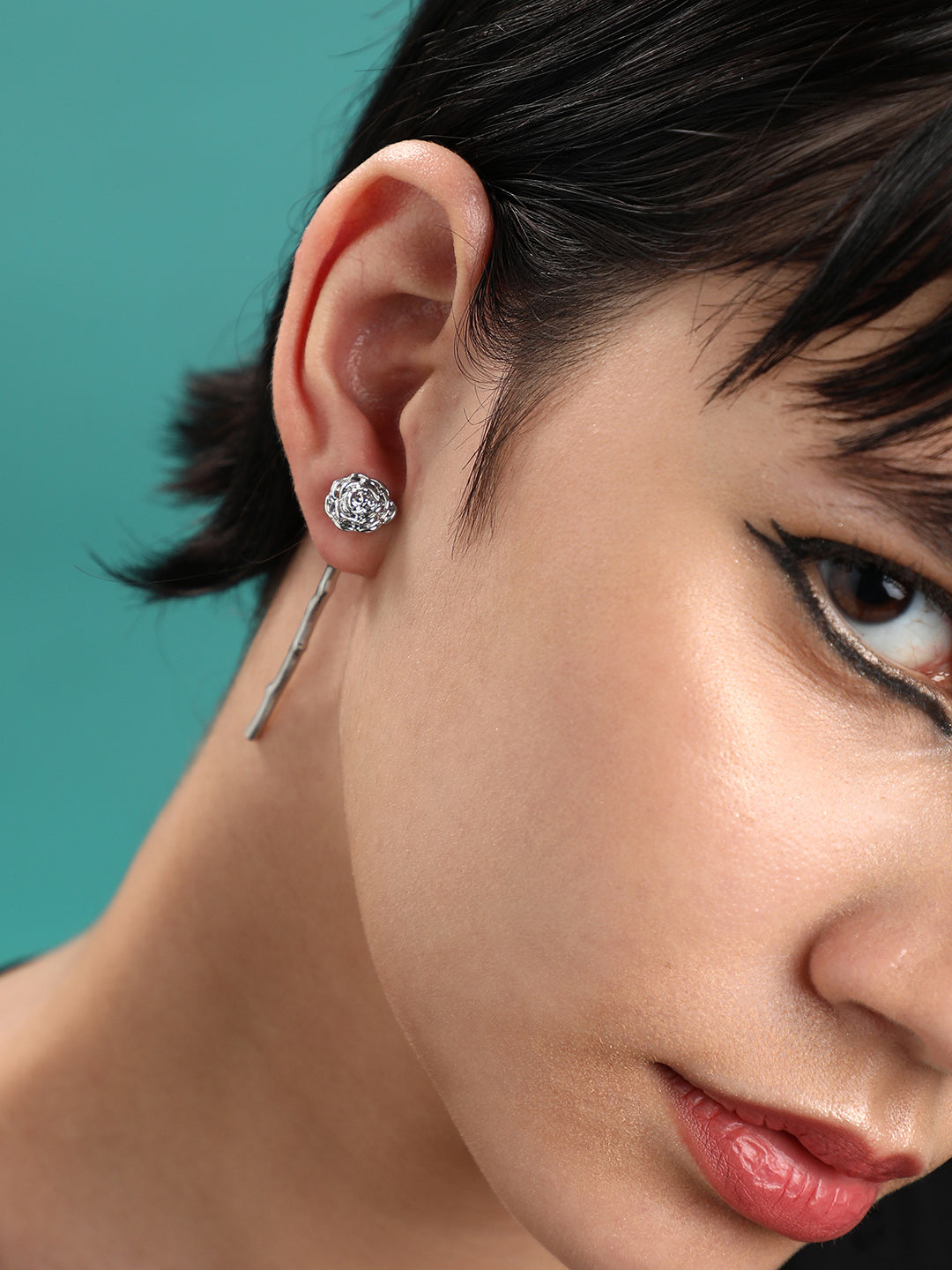 Pack Of 2 Silver-Plated Contemporary Drop Earrings