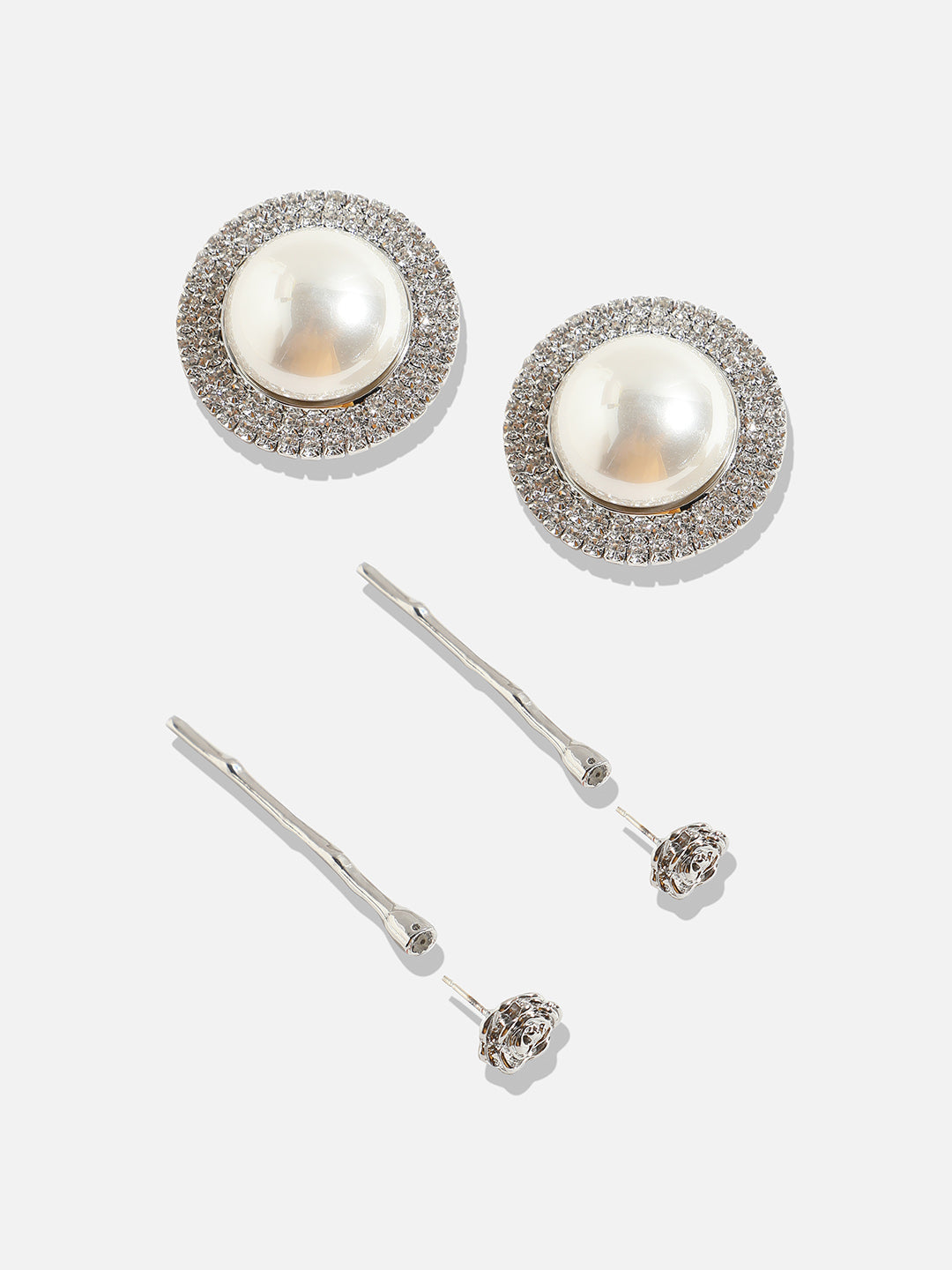 Pack Of 2 Silver-Plated Contemporary Drop Earrings