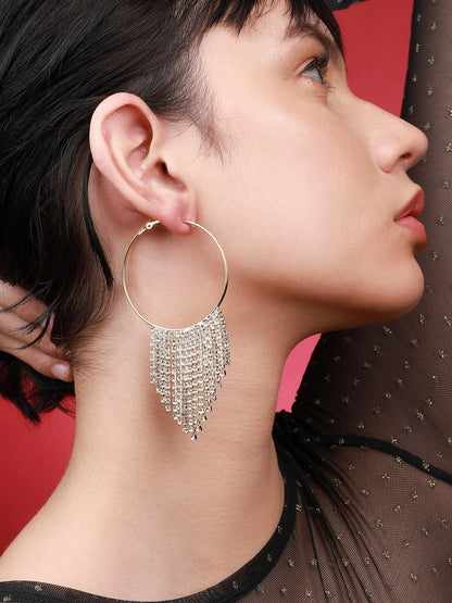 Set Of 2 Gold-Plated Contemporary Hoop Earrings