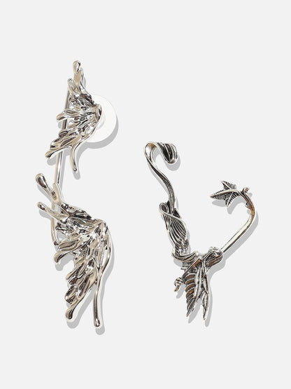 Gilded Gems High-End Set Of 2 Silver-Plated Contemporary Studs Earrings