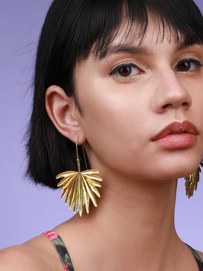 Set Of 2 Gold-Plated Contemporary Studs Earrings