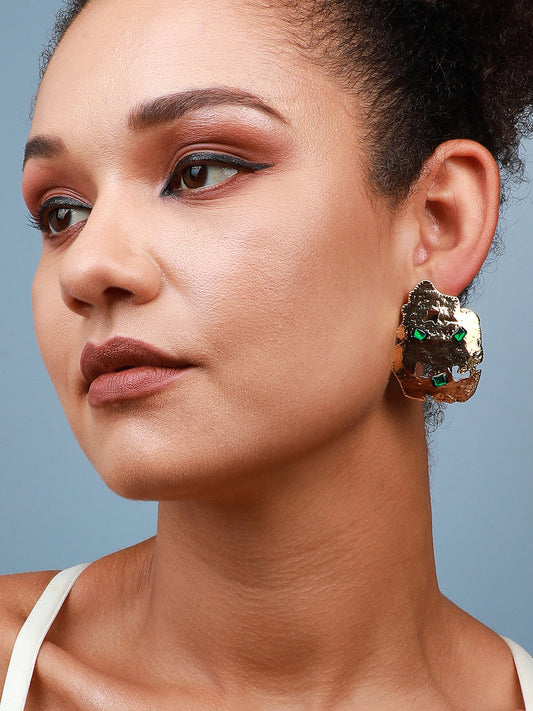 Pack Of 2 Gold-Plated Contemporary Drop Earrings