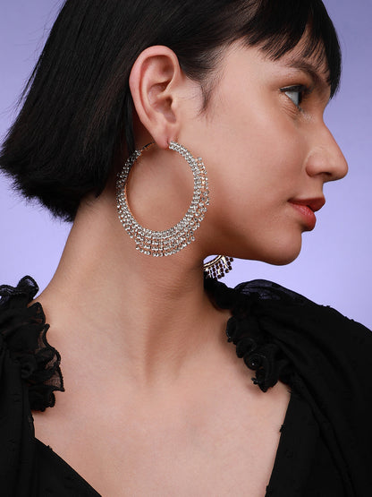 Set Of 2 Gold-Plated Contemporary Hoop Earrings