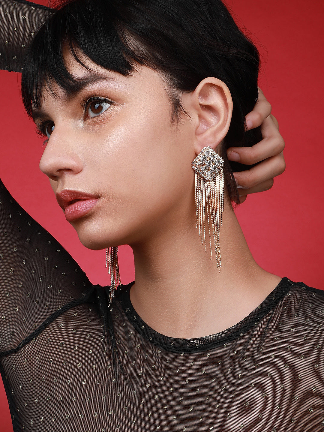 Trailblazing Treasures Set Of 2 Gold-Plated Contemporary Drop Earrings