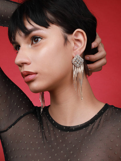 Trailblazing Treasures Set Of 2 Gold-Plated Contemporary Drop Earrings
