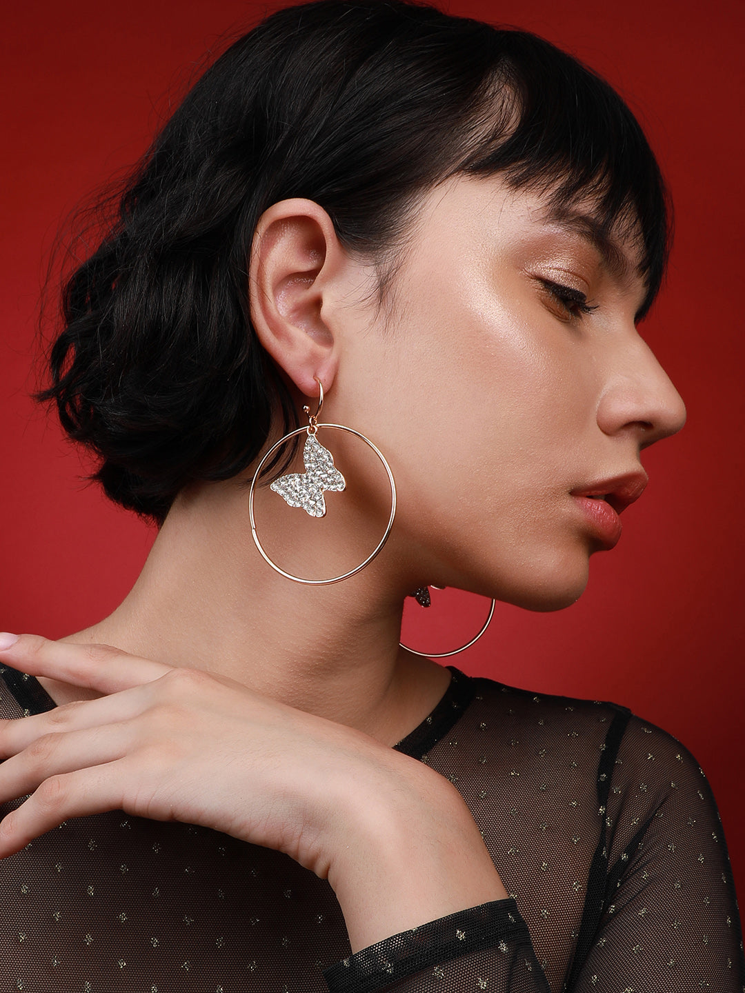 Trailblazing Treasures Set Of 2 Gold-Plated Contemporary Drop Earrings