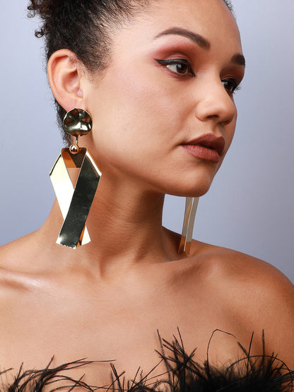 Pack of 2 Gold-Plated Contemporary Studs Earrings