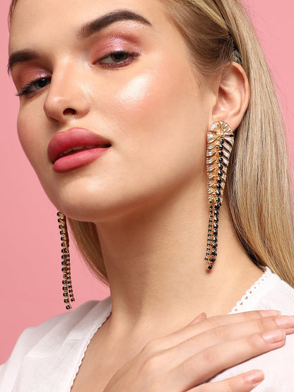 Unparalleled Charms Set Of 2 Gold-Plated Contemporary Drop Earrings