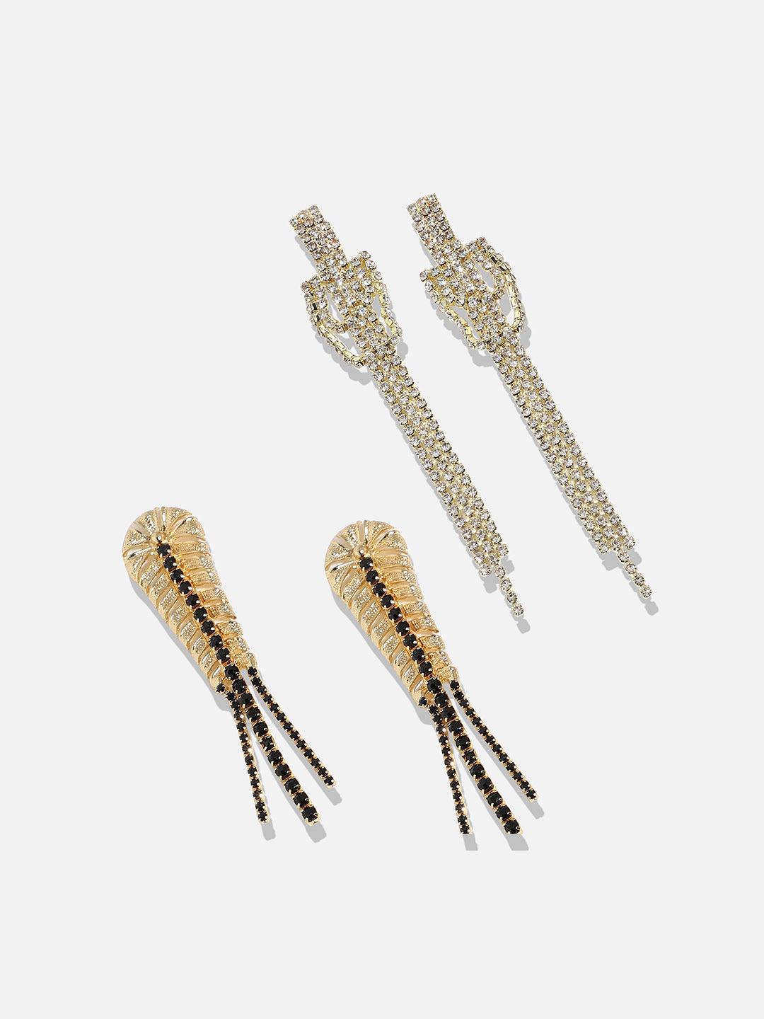 Unparalleled Charms Set Of 2 Gold-Plated Contemporary Drop Earrings