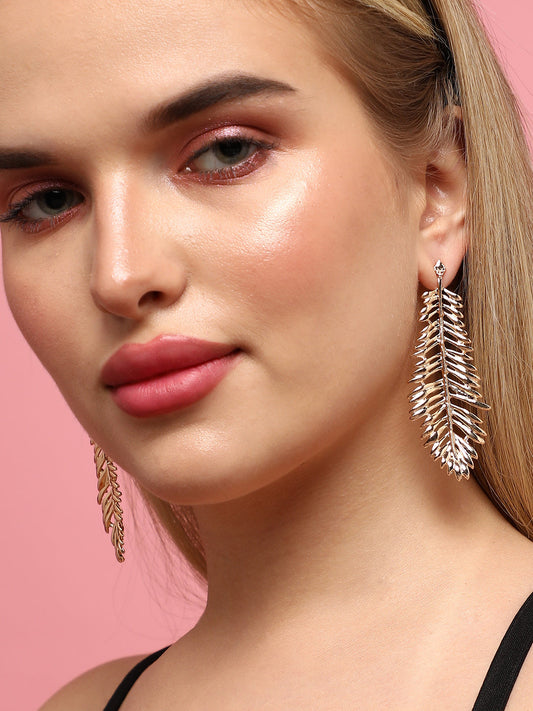 Unconventional Elegance Set Of 2 Gold-Plated Contemporary Drop Earrings