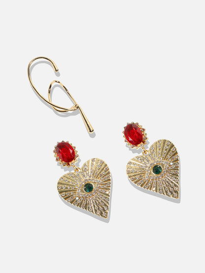 Set Of 2 Gold-Plated Contemporary Drop Earrings