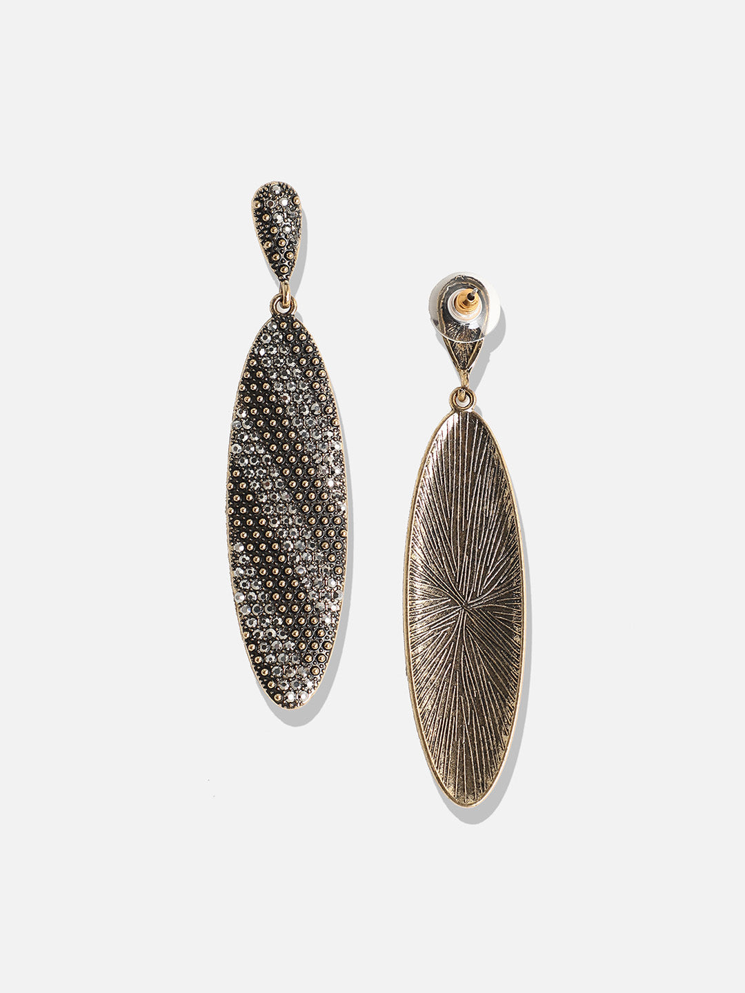 Set Of 2 Gold-Plated Contemporary Drop Earrings