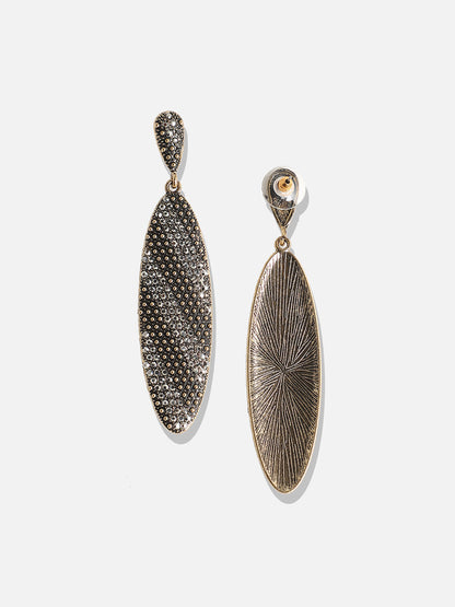 Set Of 2 Gold-Plated Contemporary Drop Earrings