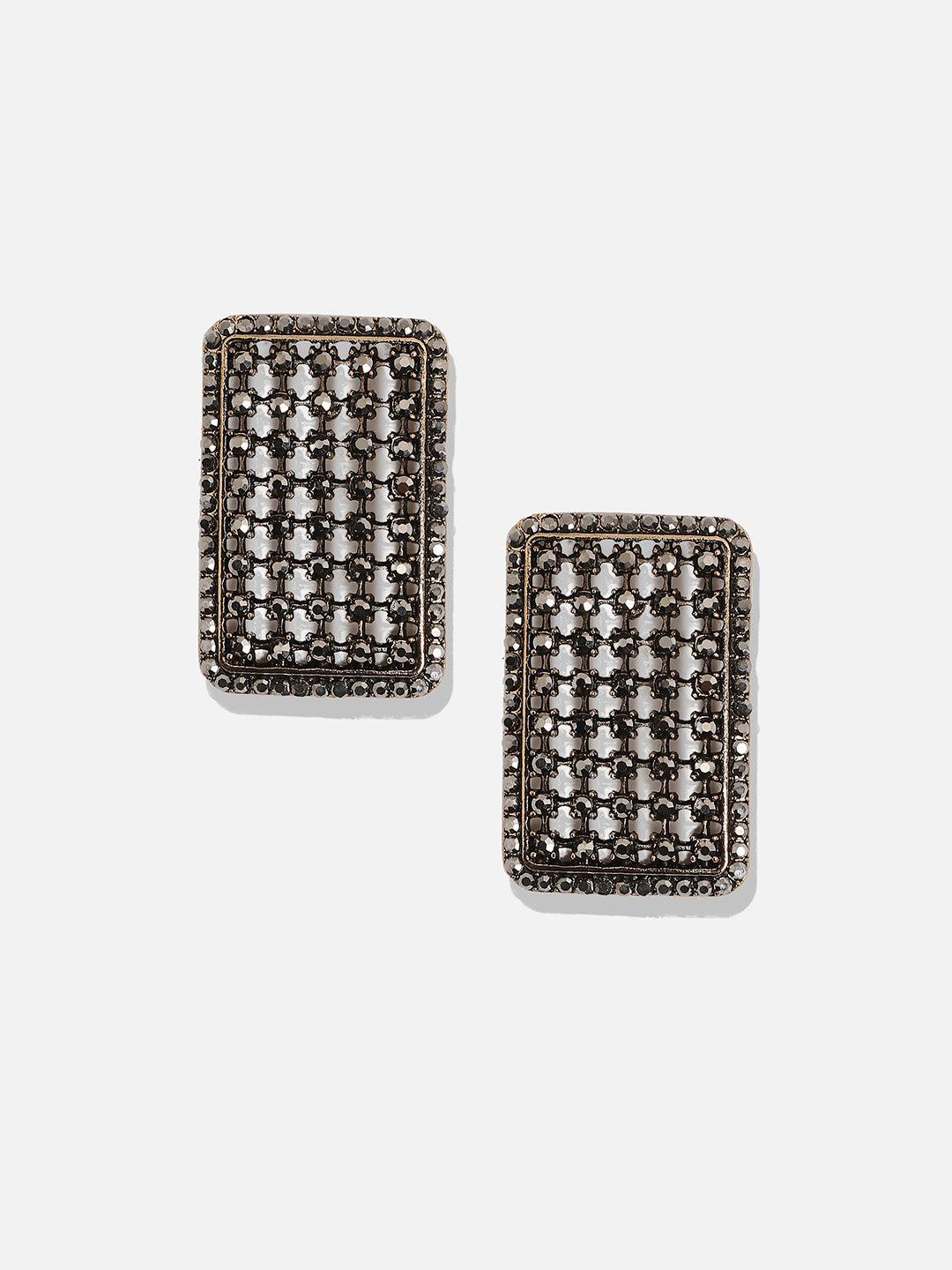 Set Of 2 Silver-Plated Contemporary Stud Earrings