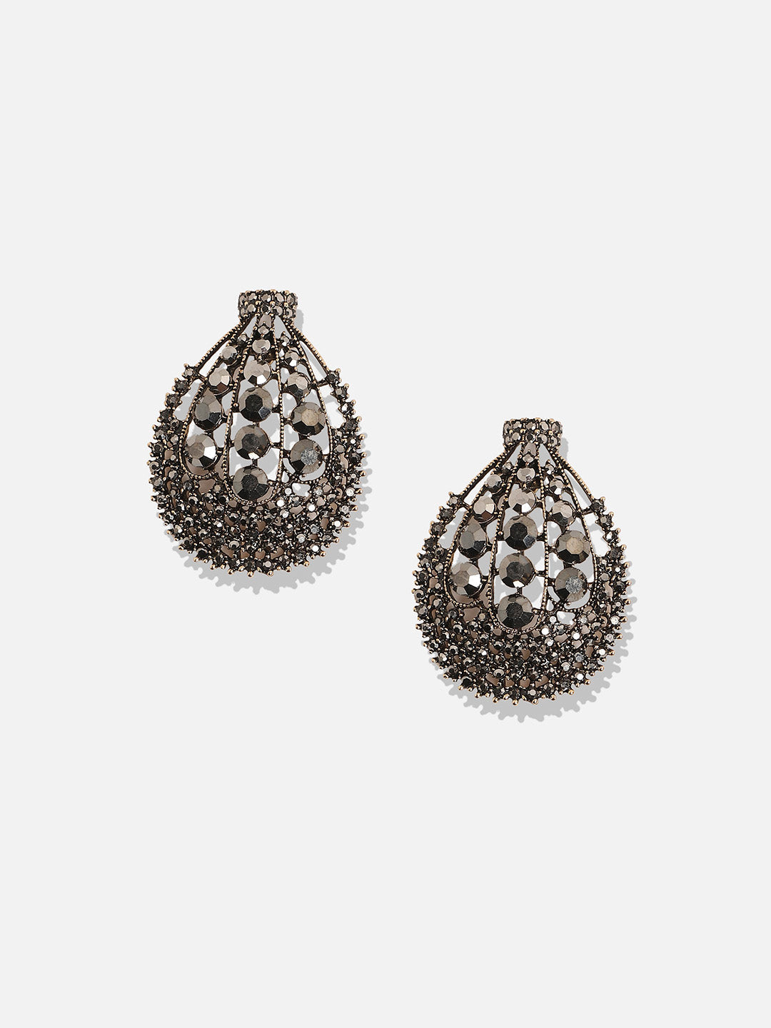 Set Of 2 Silver-Plated Contemporary Stud Earrings