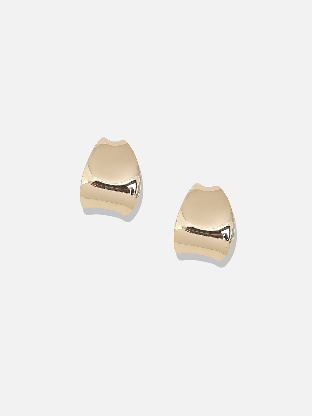 Set Of 2 Gold-Plated Contemporary Drop Earrings