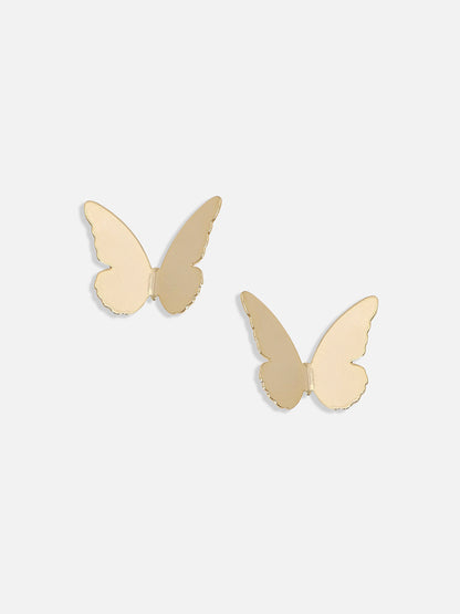 Set Of 2 Gold-Plated Contemporary Drop Earrings