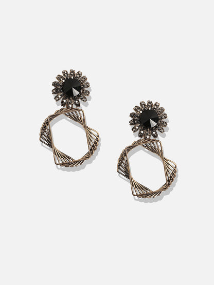 Set Of 2 Gold-Plated Contemporary Earrings