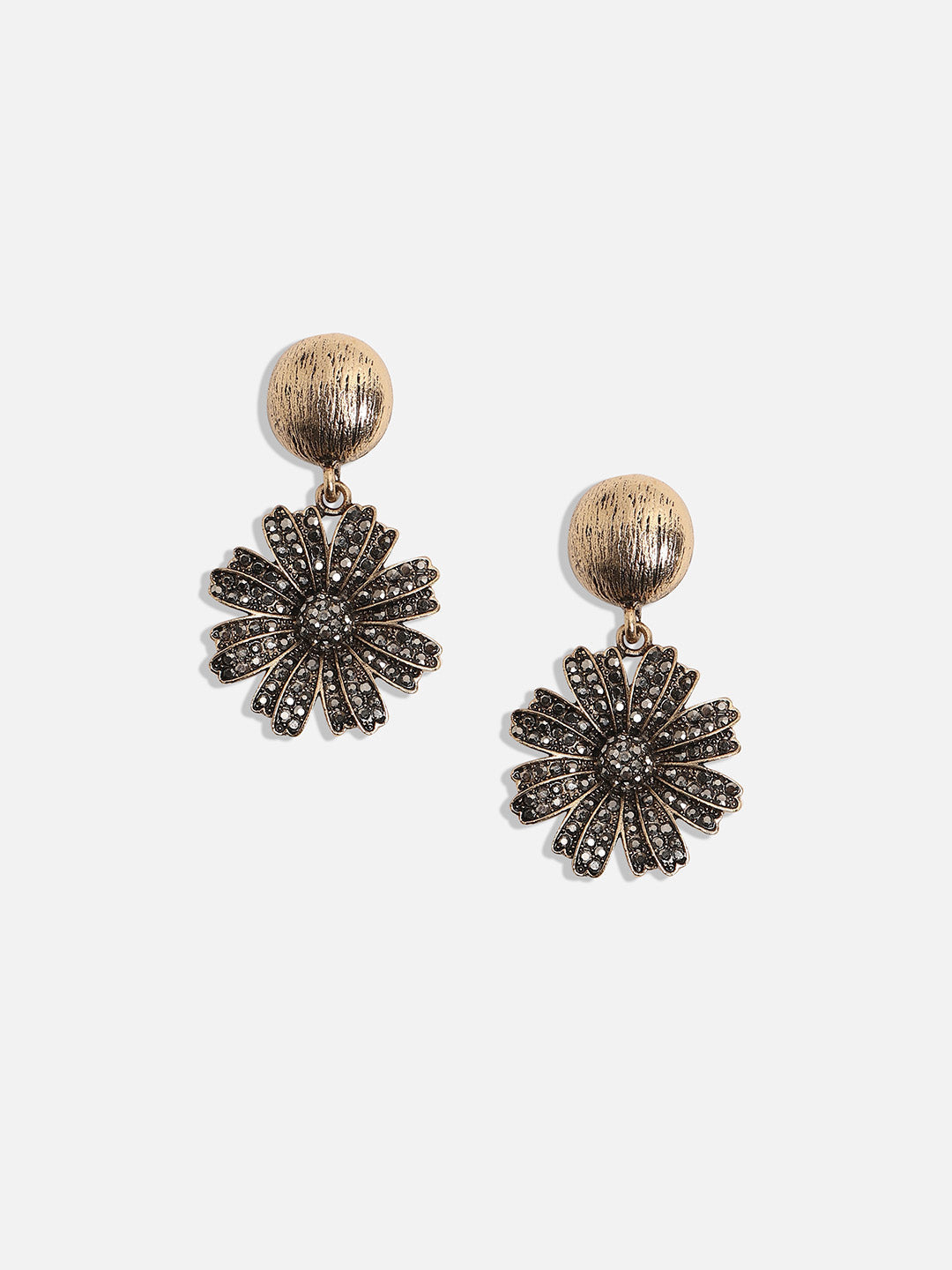 Set Of 2 Gold-Plated Contemporary Drop Earrings