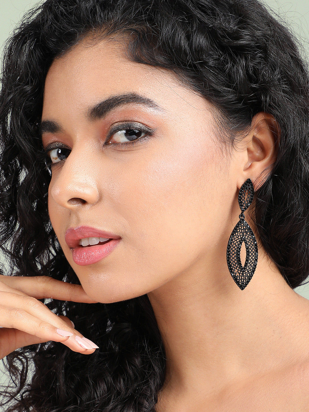 Set Of 2 Gold-Plated Contemporary Drop Earrings