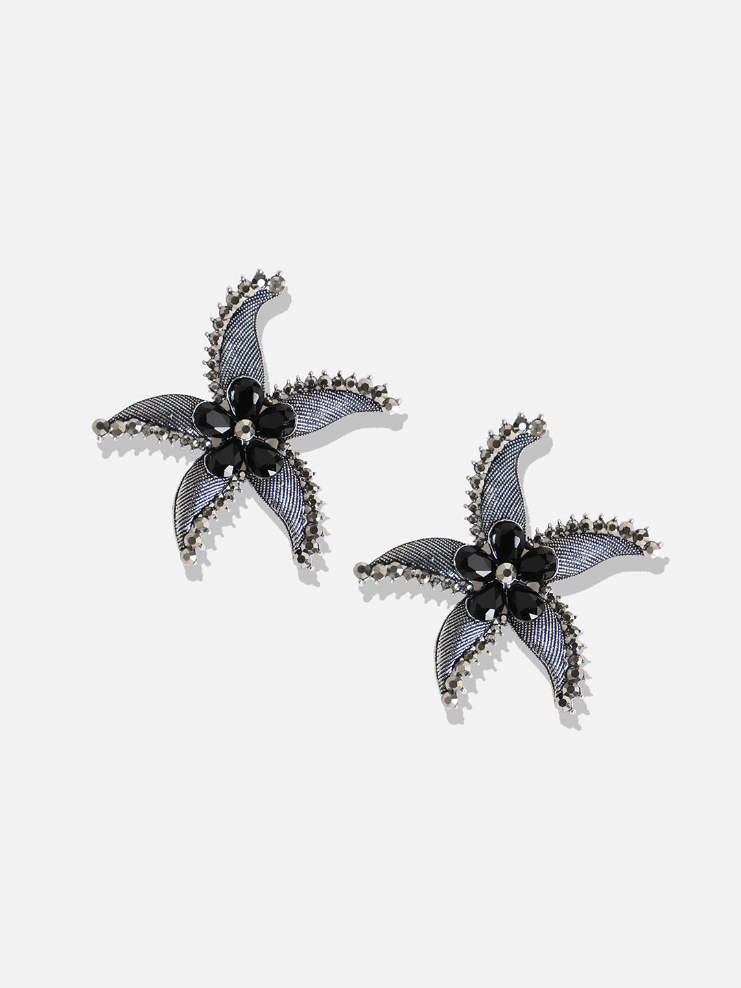 Set Of 2 Silver-Plated Contemporary Drop Earrings