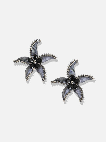 Set Of 2 Silver-Plated Contemporary Drop Earrings