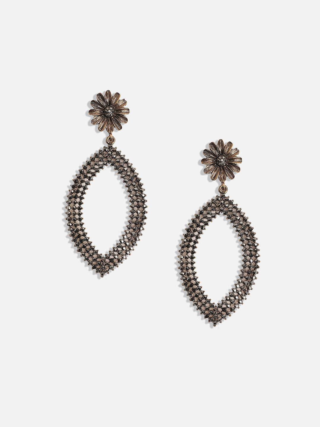 Set Of 2 Gold-Plated Contemporary Earrings