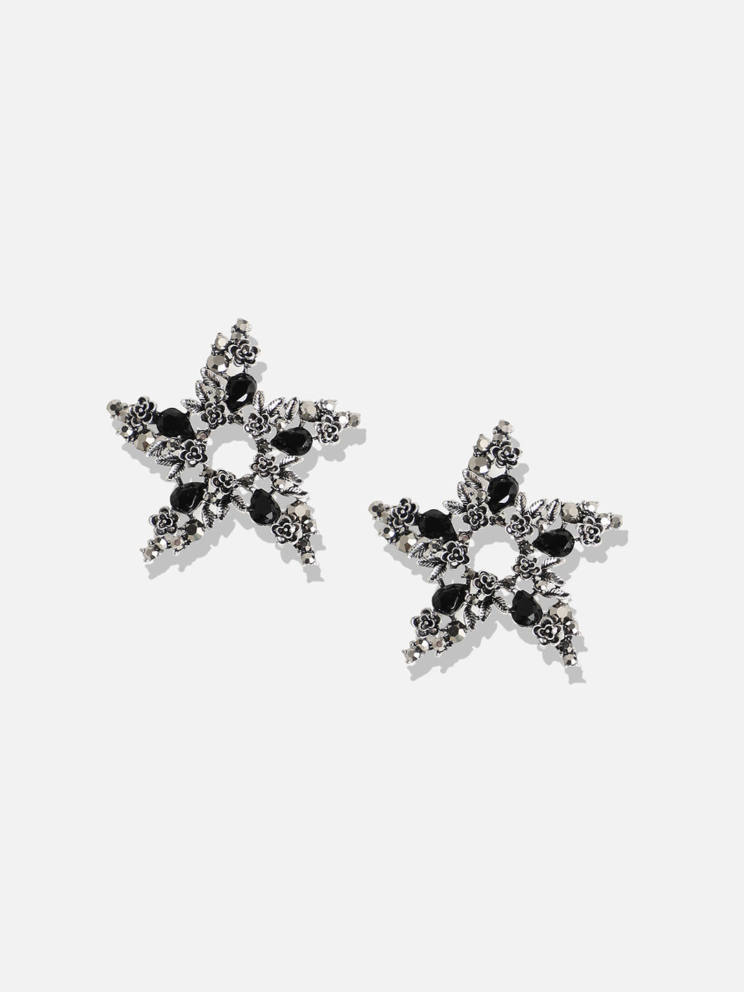 Set Of 2 Silver-Plated Contemporary Stud Earrings