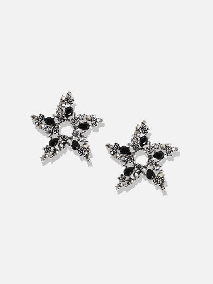 Set Of 2 Silver-Plated Contemporary Stud Earrings